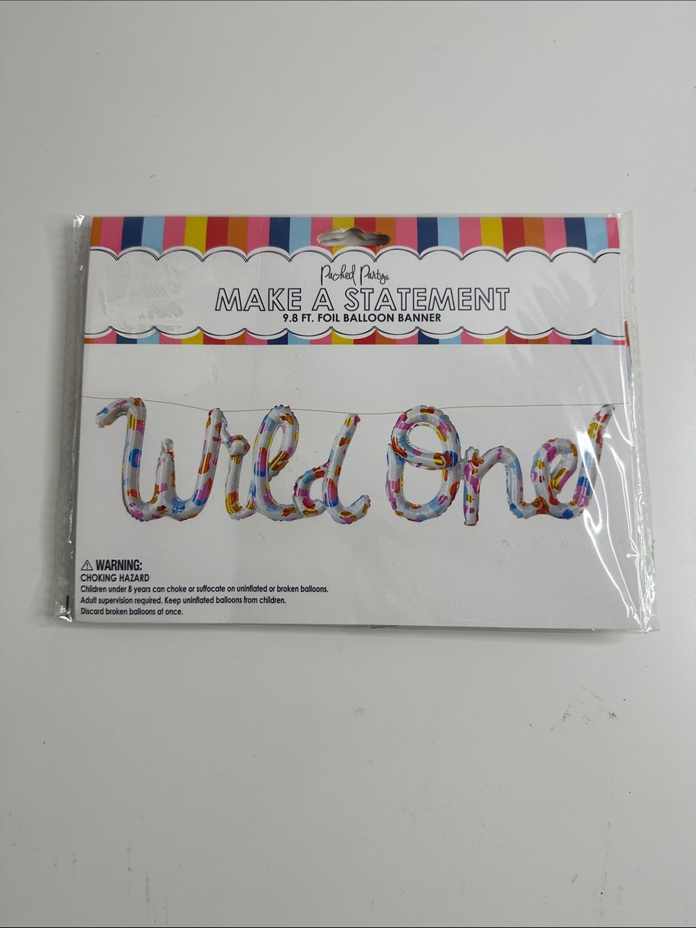 Packed Party Multicolor Confetti Foil 'Wild One' Balloon Banner